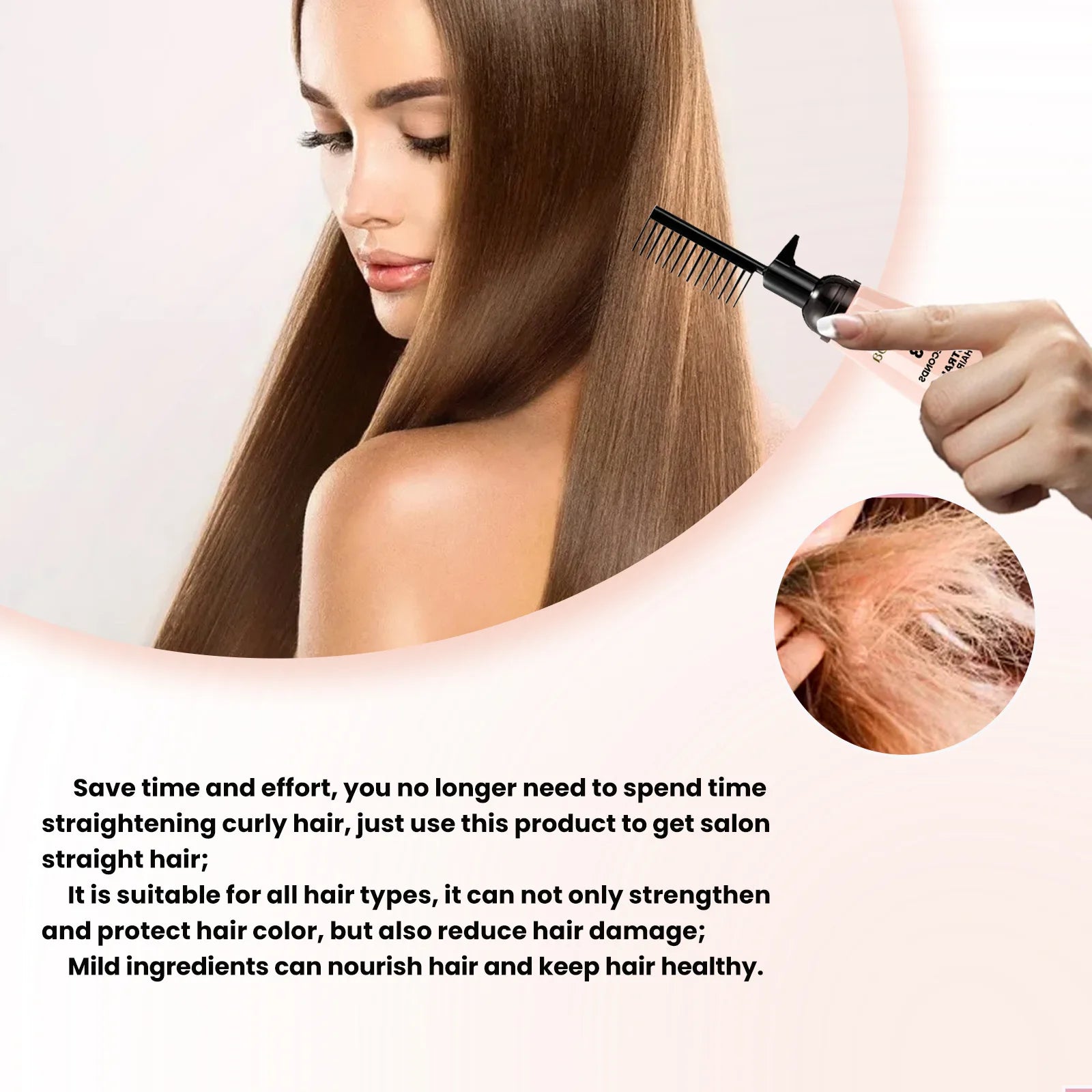 Hair Straightening Cream Professional Dry Damage Frizz Treatment Soft Smoothing Curly Hair Protein Correction Restore Hair Shiny