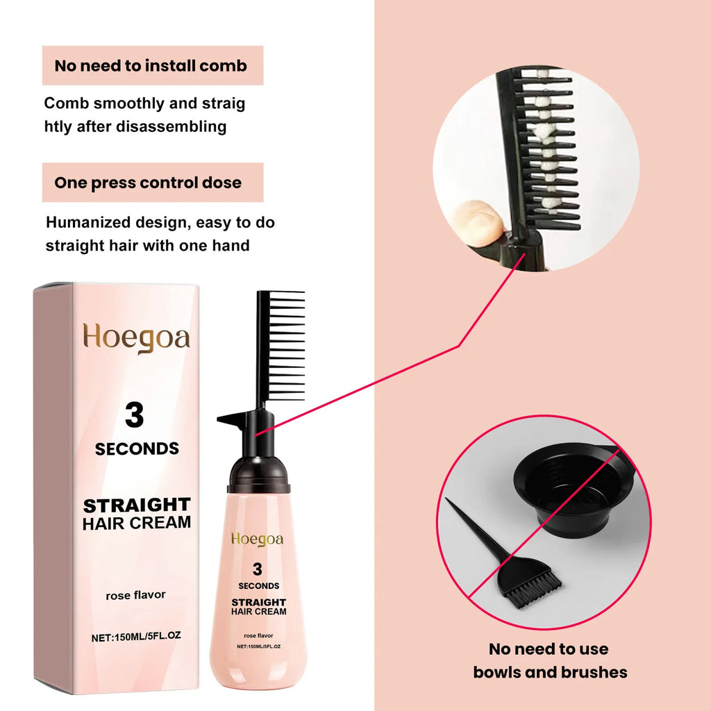 Hair Straightening Cream Professional Dry Damage Frizz Treatment Soft Smoothing Curly Hair Protein Correction Restore Hair Shiny