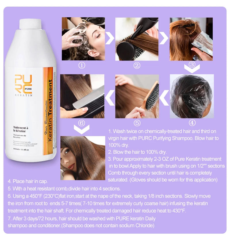 0%/5%/8%/12% Keratin Hair Straightening Treatment For Curly Frizzy Hair Smoothing Care Brazilian Keratin Salon Products 1000ml