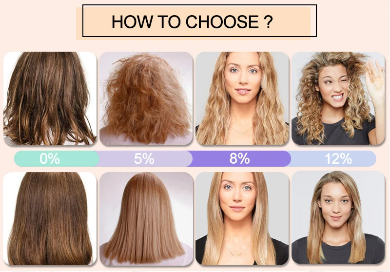 0%/5%/8%/12% Keratin Hair Straightening Treatment For Curly Frizzy Hair Smoothing Care Brazilian Keratin Salon Products 1000ml