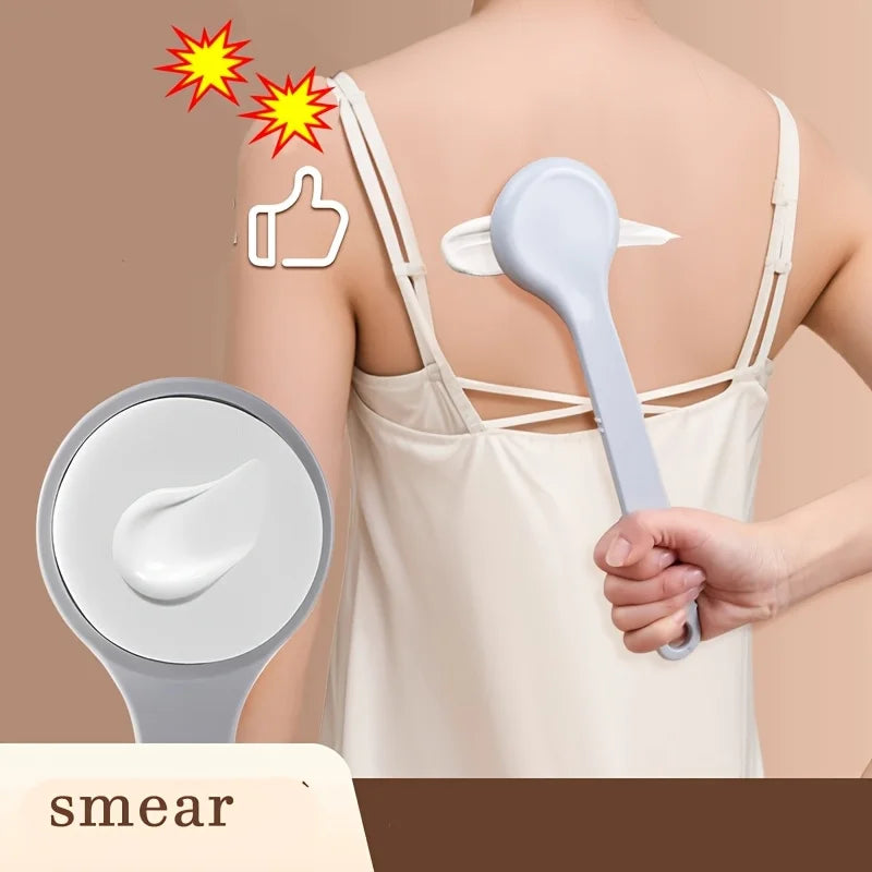 Ergonomic Long-Handled Body Lotion Applicator - Back Brush with Sponge Pad, Ideal for Post-Bath Body Application, Skin Care Tool