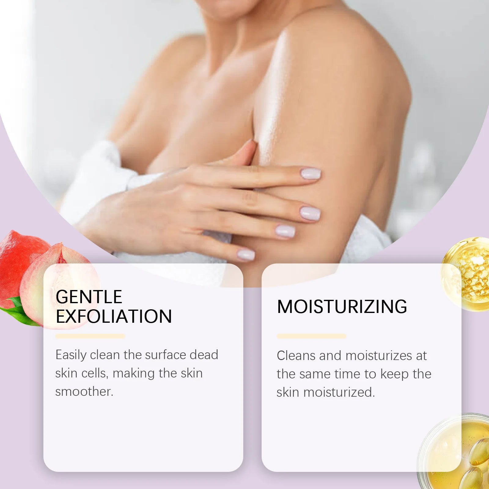 Peach Flavored Body Scrub Deep Cleaning Moisturizing Restore Smooth Delicate Skin Soothing Nourishing Luster Skins Care Products