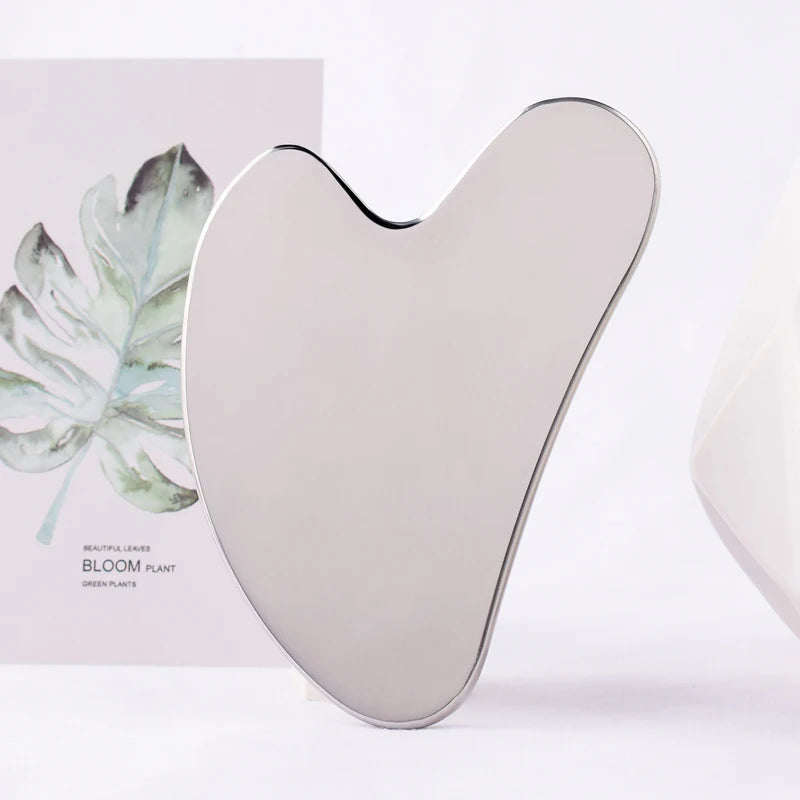 Stainless Steel Facial GuaSha Scraping Face Care Lifting Massage Tools Anti Wrinkle Skin Tighten Cooling Cellulite Massager Tool