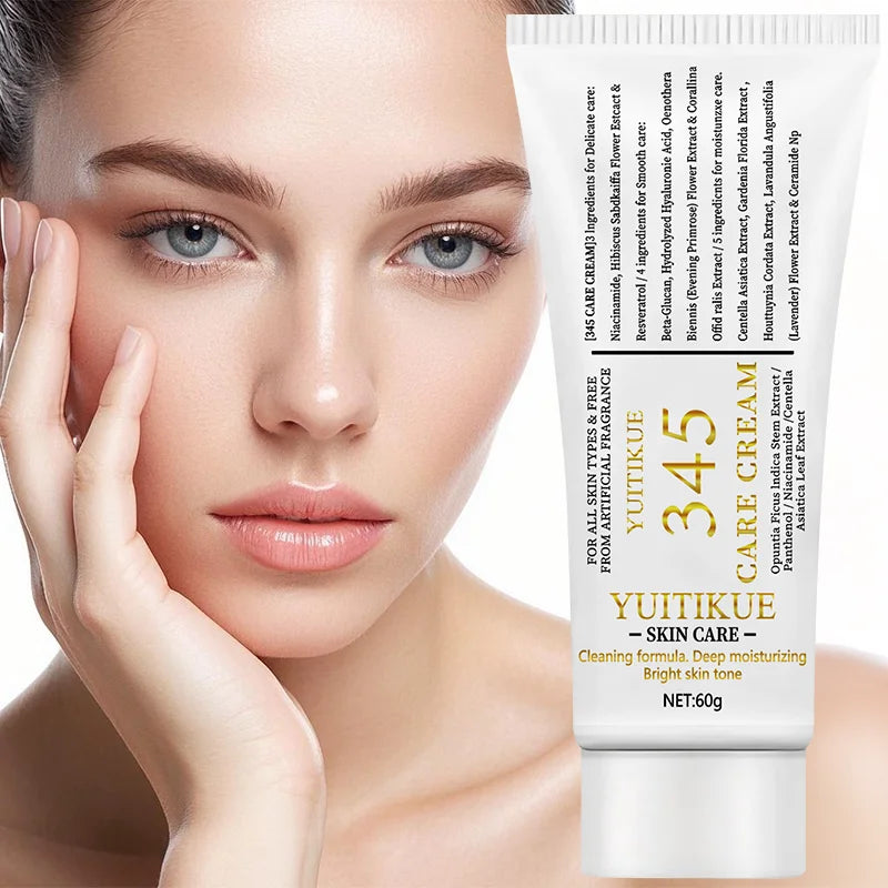 345 Care Cream 60g - Deeply Moisturizes, Tightens & Smoothes Skin, Light Non-Greasy, for All Skin Types, Fragrance-Free