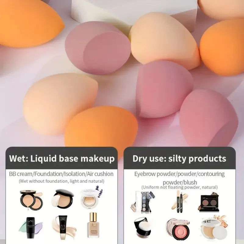 Makeup Sponge Collection - Multi-Shape Cosmetic Sponges for Liquid & Powder Foundation, Dry & Wet Dual-Use Beauty Tools for Girl