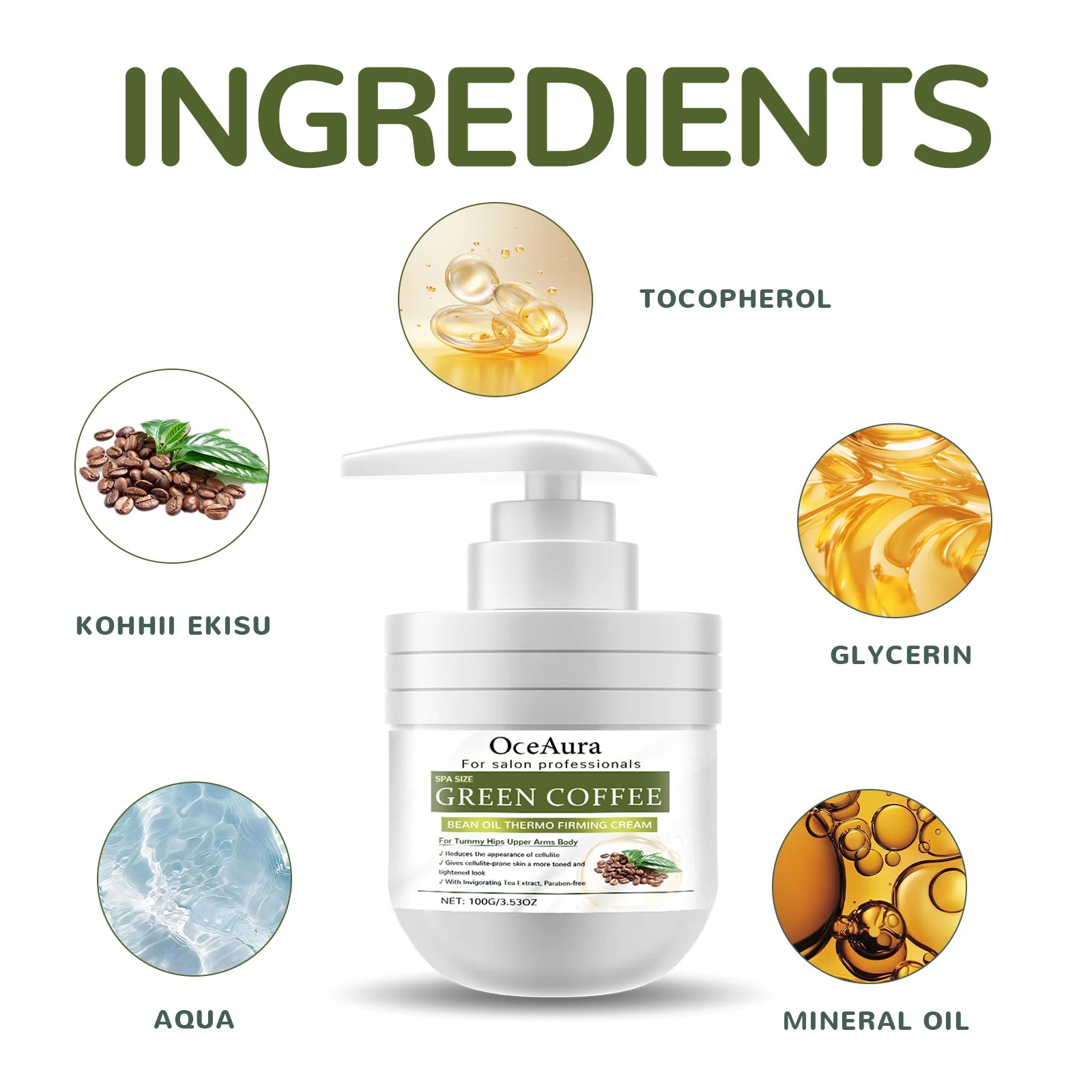 Green Coffee Body Cream Daily Moisturizing Repair Damaged Skin Firming Lasting Fragrance Non-Greasy Natural Body Lotion Skincare