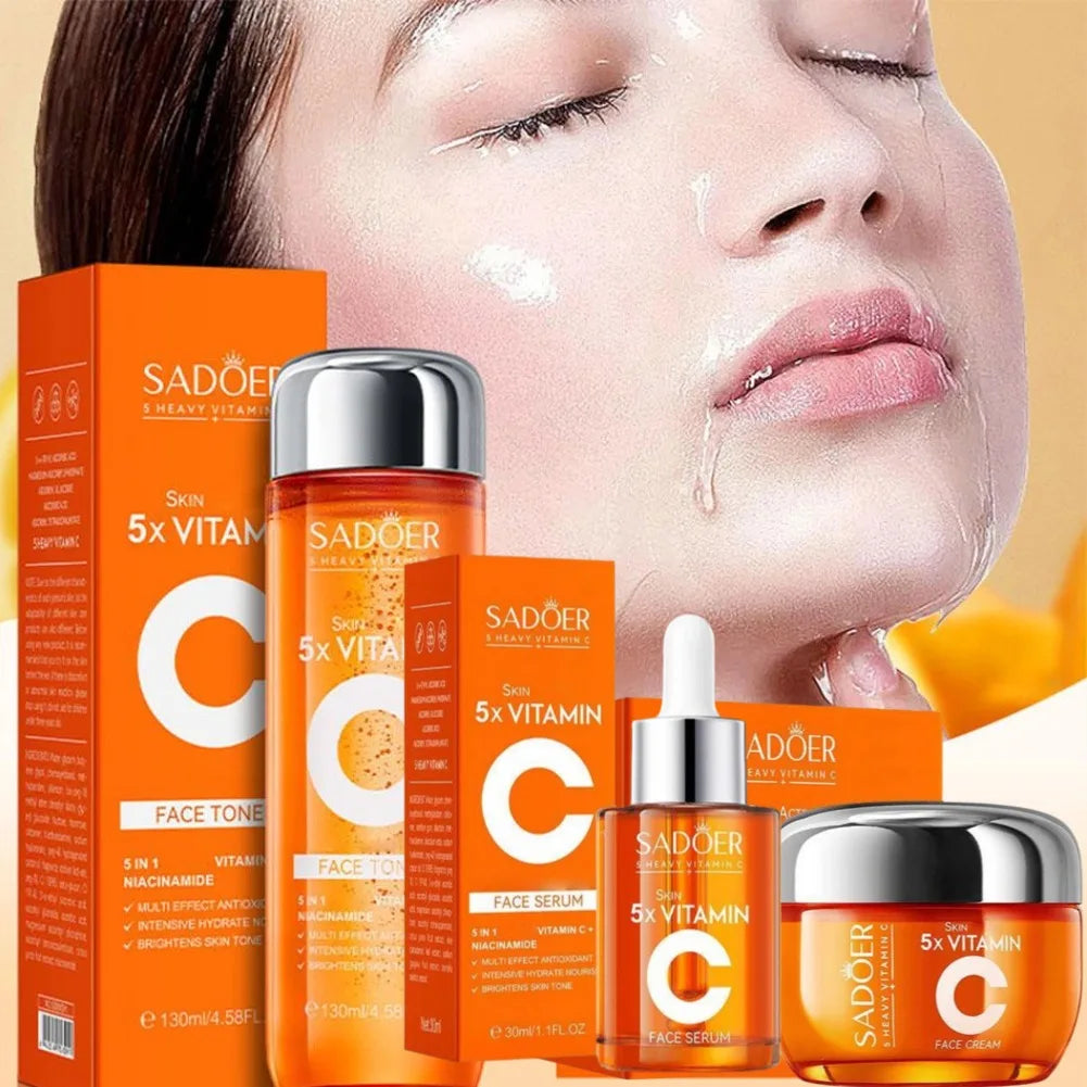 Vitamin C Firming&lifting Skincare Set Moisturizing Brightening Essence Revitalizing Skin Repair Serum Cream Korean Skincare