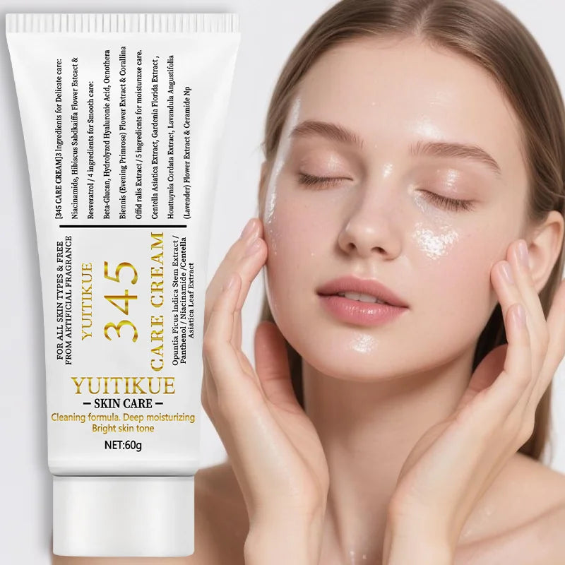 345 Care Cream 60g - Deeply Moisturizes, Tightens & Smoothes Skin, Light Non-Greasy, for All Skin Types, Fragrance-Free