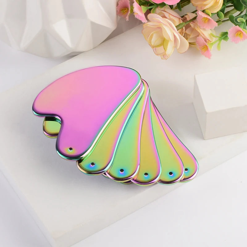 Stainless Steel Facial GuaSha Scraping Face Care Lifting Massage Tools Anti Wrinkle Skin Tighten Cooling Cellulite Massager Tool