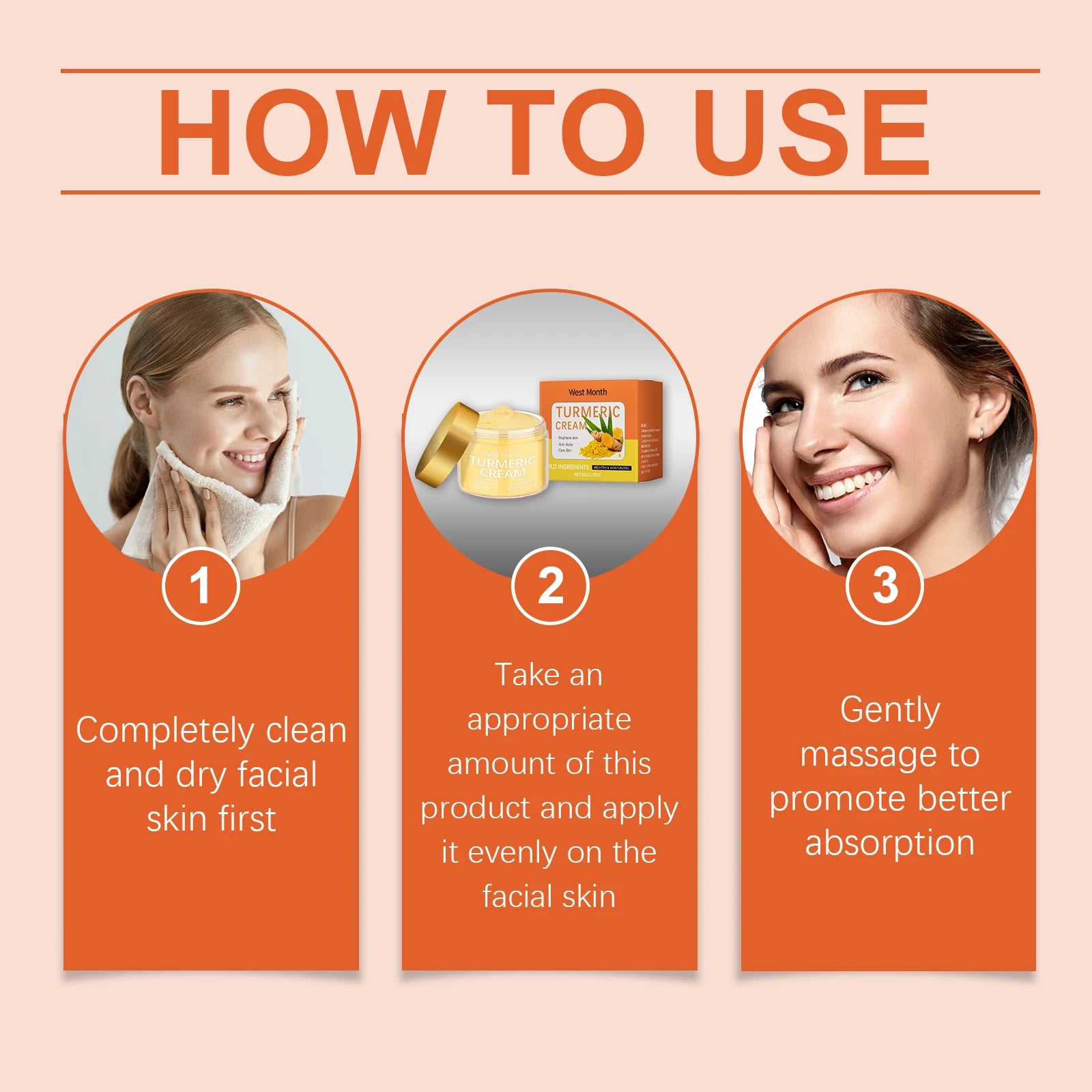 Turmeric Moisturizing Cream Brightens Skin Color Hydrating Nourishing and Moisturizing Skin Daily Gentle Care