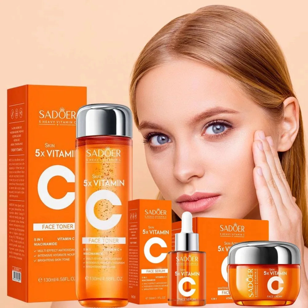 Vitamin C Firming&lifting Skincare Set Moisturizing Brightening Essence Revitalizing Skin Repair Serum Cream Korean Skincare