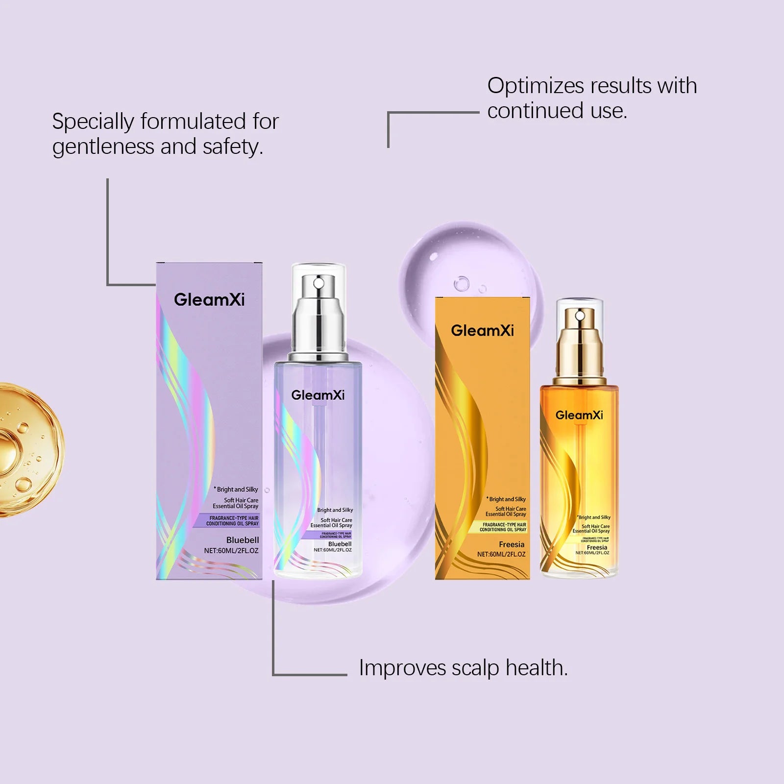 Hair Care Oil Spray Anti Loss Promote Growth Repairing Thickening Moisturizing Smoothing Improving Scalp Health for Damaged Hair