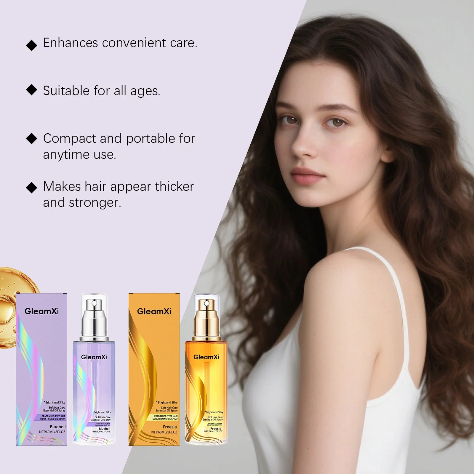 Hair Care Oil Spray Anti Loss Promote Growth Repairing Thickening Moisturizing Smoothing Improving Scalp Health for Damaged Hair