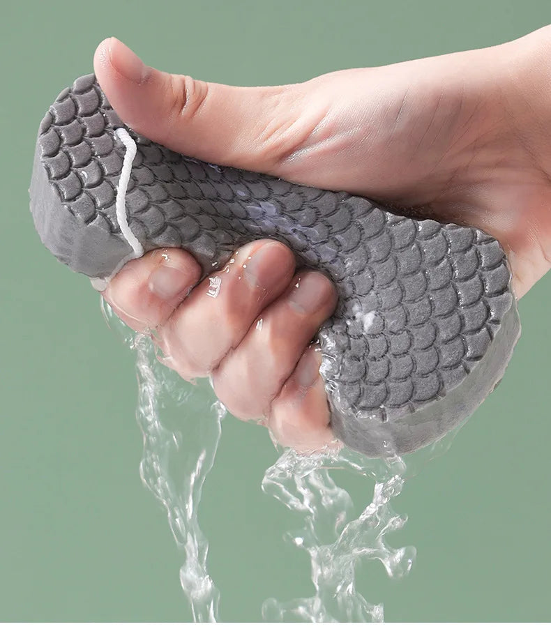 3D Sponge Exfoliating Bath Scrubbing Sponges Fish Scale Bath Scrubbing Tool Adults sponja exfoliante para quitar piel muerta