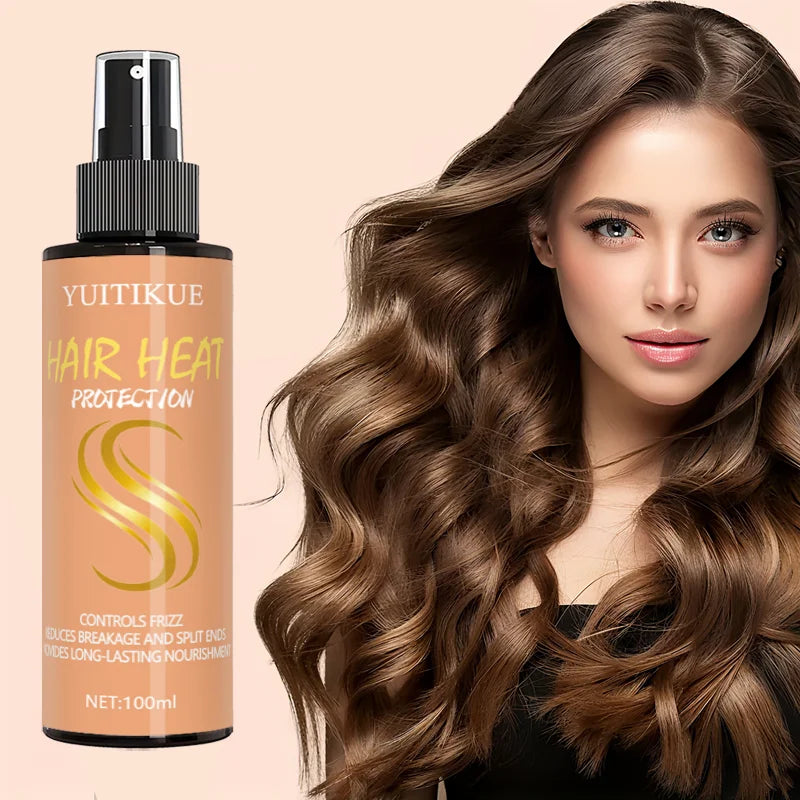 Hair heat care spray, anti-frizz, long-lasting styling, adds volume, nourishes hair, fresh shine, silky hair styling spray.