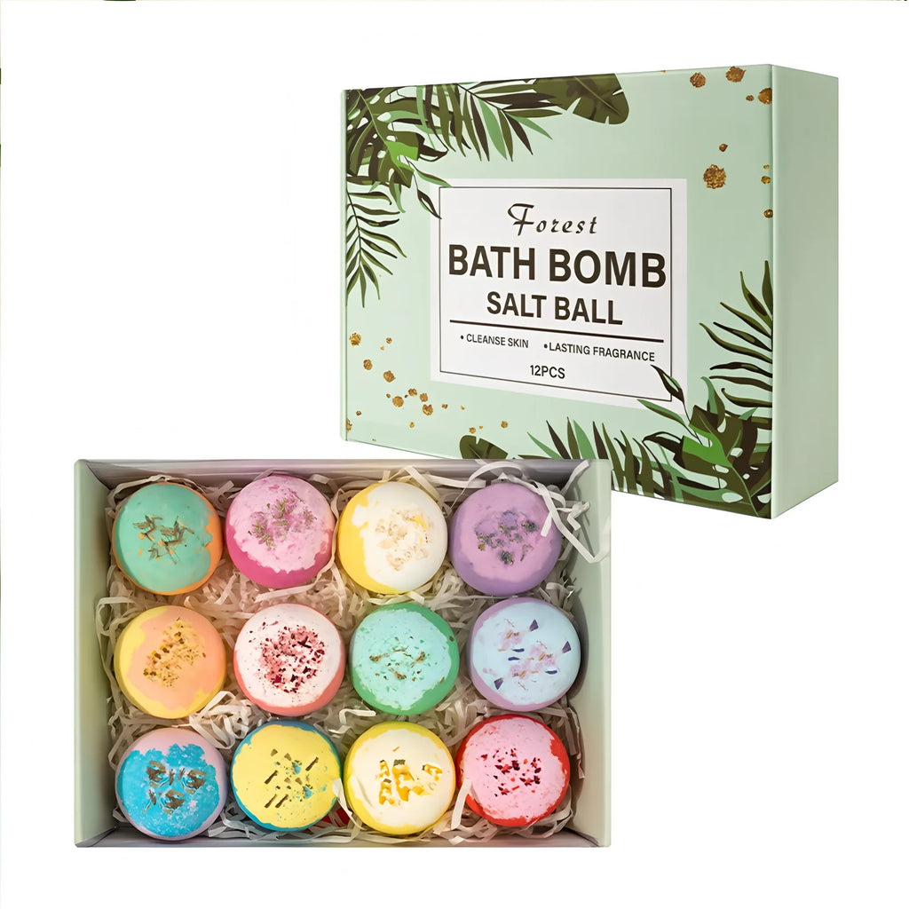 12pcs Bath Bomb Gift Box Body Care Spa Bath Rich in Essential Oils Moisturizing Dry Skin Suitable for Women and Men